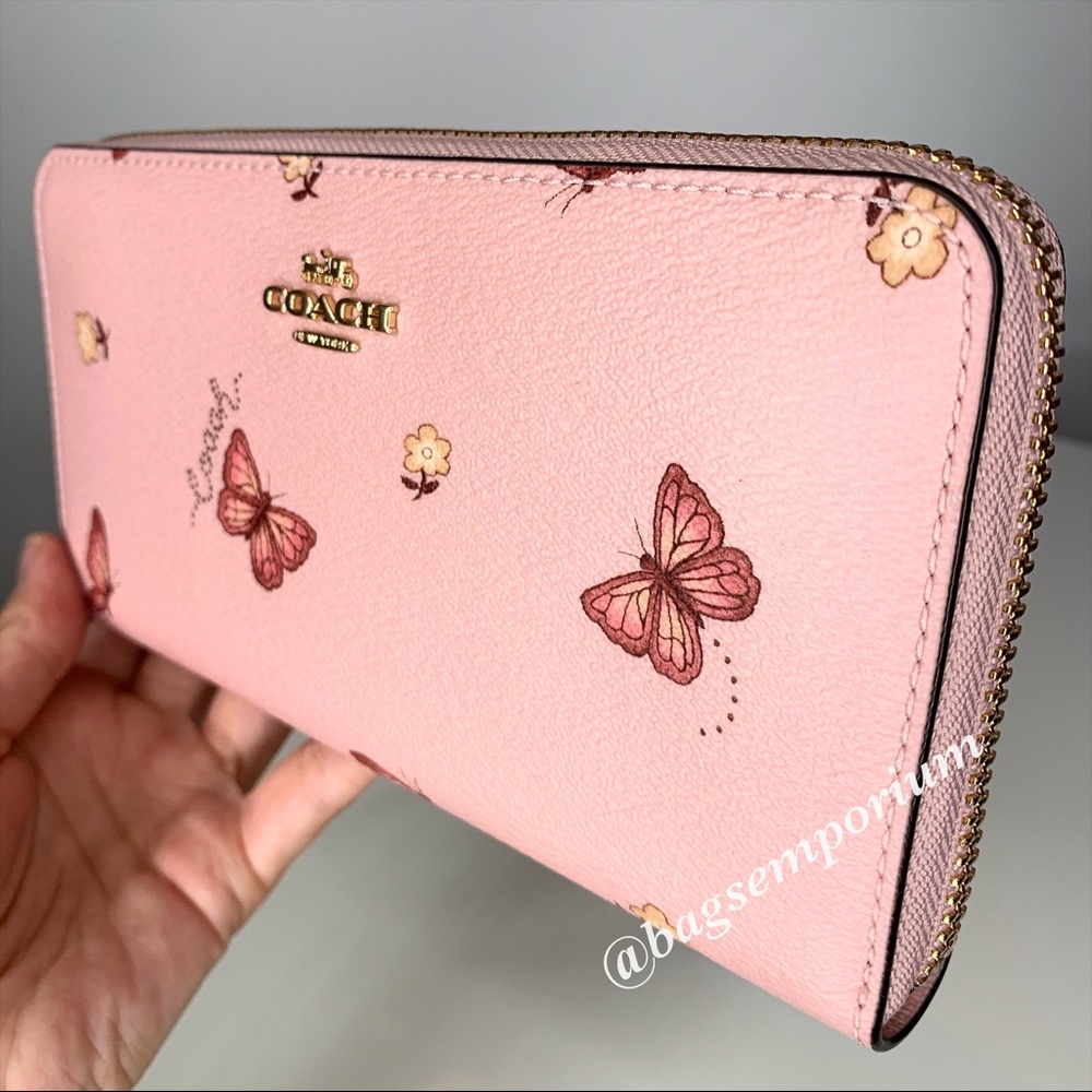 Coach Butterfly Large Accordion Zip Wallet - Picture 7 of 11